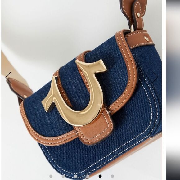 NWT True Religion Crossbody Bag Mini Flap Adjustable bag with Horseshoe Logo - Picture 13 of 13